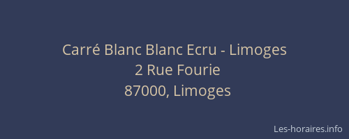 Carré Blanc Blanc Ecru - Limoges
