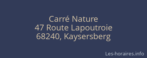 Carré Nature