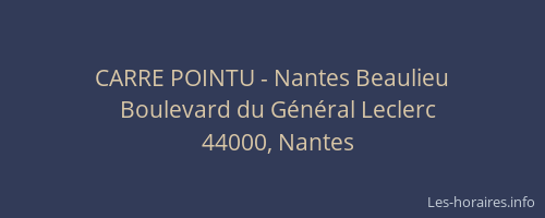 CARRE POINTU - Nantes Beaulieu