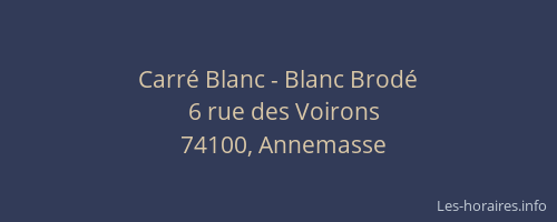Carré Blanc - Blanc Brodé