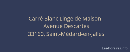 Carr&eacute; Blanc Linge de Maison