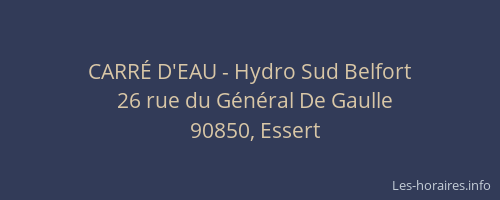 CARRÉ D'EAU - Hydro Sud Belfort