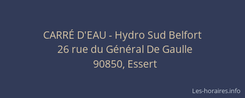CARR&Eacute; D'EAU - Hydro Sud Belfort