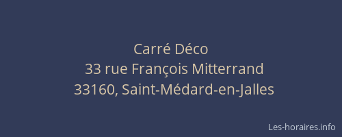Carr&eacute; D&eacute;co