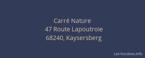 Carr&eacute; Nature