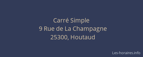 Carr&eacute; Simple