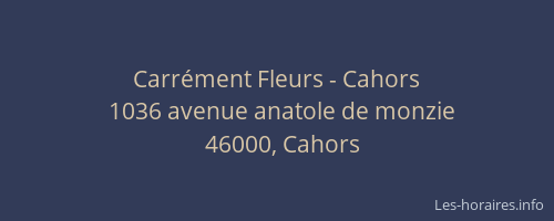 Carr&eacute;ment Fleurs - Cahors