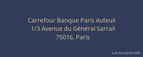 Carrefour Banque Paris Auteuil
