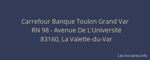 Carrefour Banque Toulon Grand Var