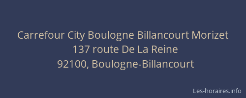 Carrefour City Boulogne Billancourt Morizet