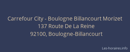 Carrefour City - Boulogne Billancourt Morizet