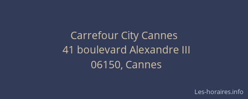 Carrefour City Cannes