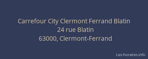 Carrefour City Clermont Ferrand Blatin