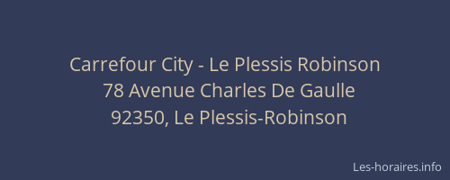 Carrefour City - Le Plessis Robinson