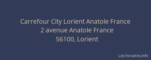 Carrefour City Lorient Anatole France
