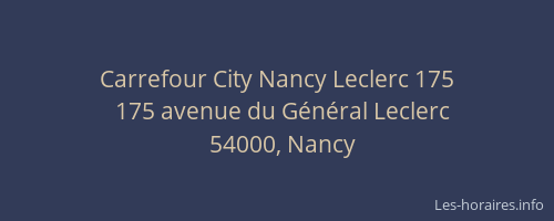 Carrefour City Nancy Leclerc 175