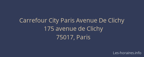 Carrefour City Paris Avenue De Clichy