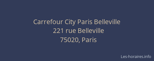 Carrefour City Paris Belleville