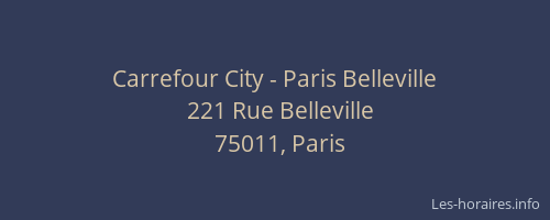 Carrefour City - Paris Belleville