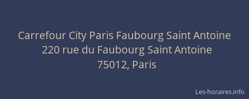 Carrefour City Paris Faubourg Saint Antoine