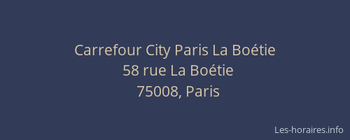 Carrefour City Paris La Boétie