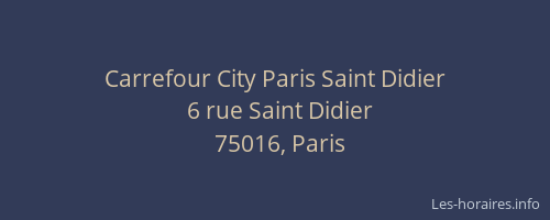 Carrefour City Paris Saint Didier