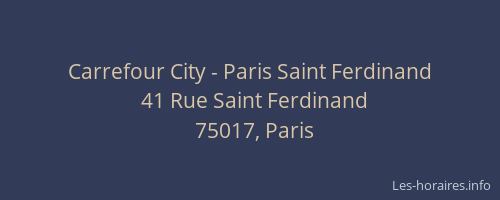 Carrefour City - Paris Saint Ferdinand