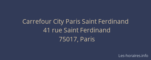 Carrefour City Paris Saint Ferdinand