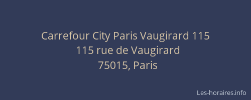 Carrefour City Paris Vaugirard 115