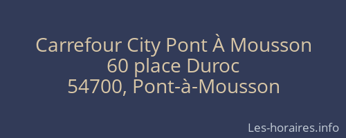 Carrefour City Pont À Mousson