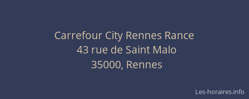 Carrefour City Rennes Rance