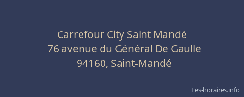 Carrefour City Saint Mandé