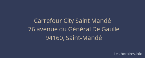 Carrefour City Saint Mand&eacute;