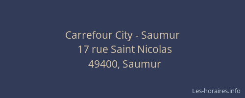 Carrefour City - Saumur