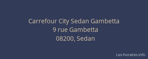 Carrefour City Sedan Gambetta