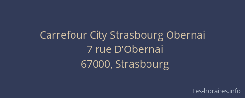 Carrefour City Strasbourg Obernai