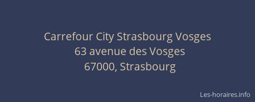 Carrefour City Strasbourg Vosges