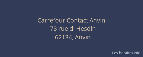 Carrefour Contact Anvin