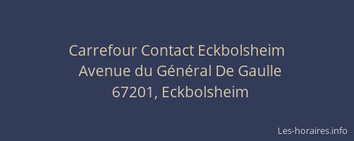 Carrefour Contact Eckbolsheim