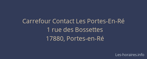 Carrefour Contact Les Portes-En-R&eacute;