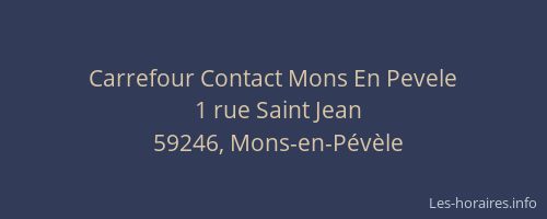 Carrefour Contact Mons En Pevele