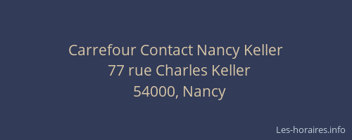 Carrefour Contact Nancy Keller