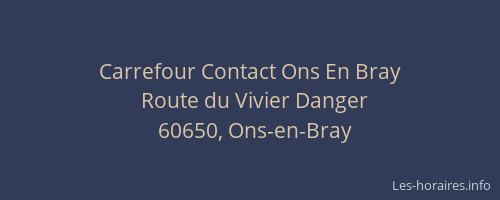 Carrefour Contact Ons En Bray