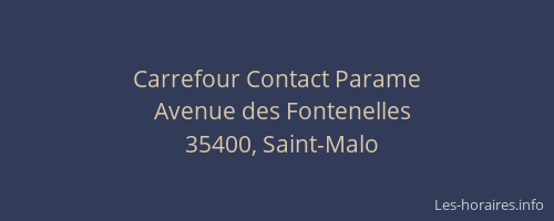 Carrefour Contact Parame