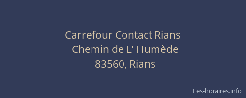 Carrefour Contact Rians