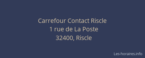 Carrefour Contact Riscle