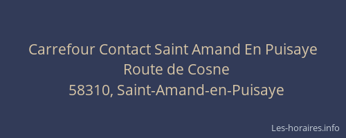 Carrefour Contact Saint Amand En Puisaye