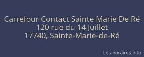 Carrefour Contact Sainte Marie De Ré
