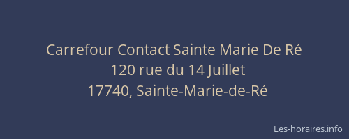 Carrefour Contact Sainte Marie De R&eacute;