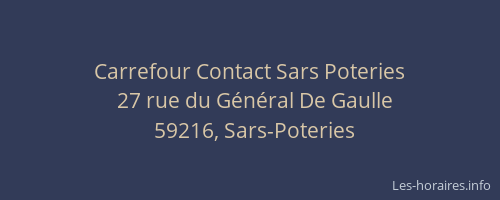 Carrefour Contact Sars Poteries